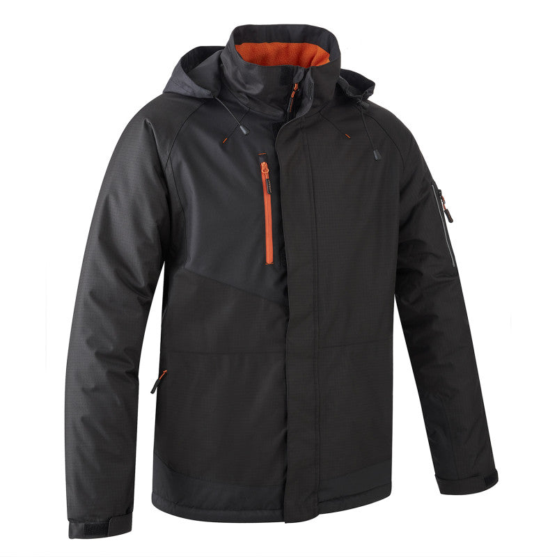 Parka de travail doublée polaire anti-pluie Noir - Coverguard YUZU (taille au choix)