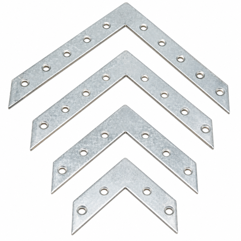 Équerre de renfort et d’assemblage d’angle plate renforcée en tôle épaisse – Fixation et assemblage pour meuble, table ou étagère – LPP