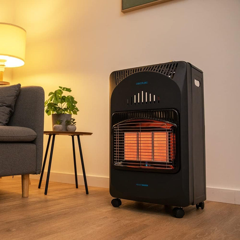 Chauffage d’appoint au Gaz, Pliable, Céramique, 3 modes, Gaz 10 kg, Triple système de Sécurité, 4 Roues Multidirectionnelles, 4200 W - CECOTEC 05341