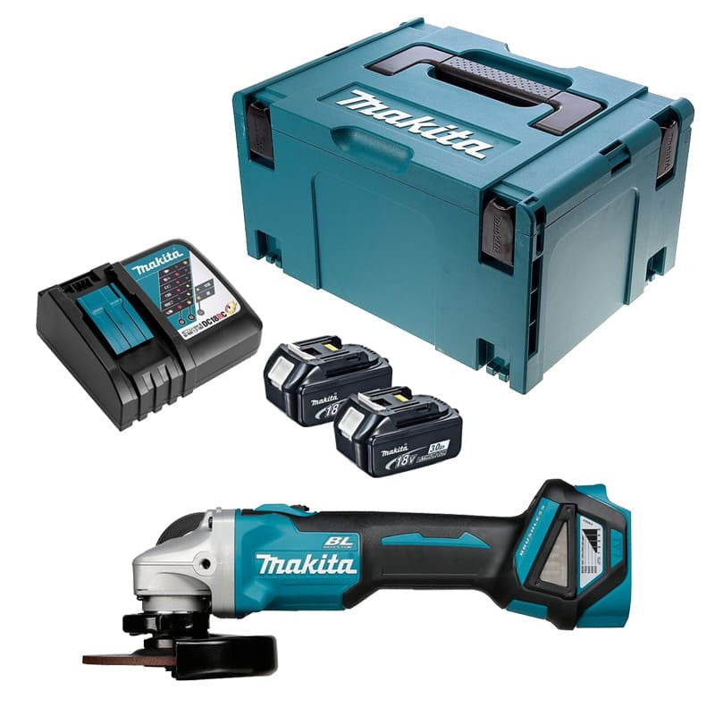 Meuleuse d'angle 18V LXT Ø125 mm (2x3,0 Ah) en MAKPAC - MAKITA DGA511RFJ