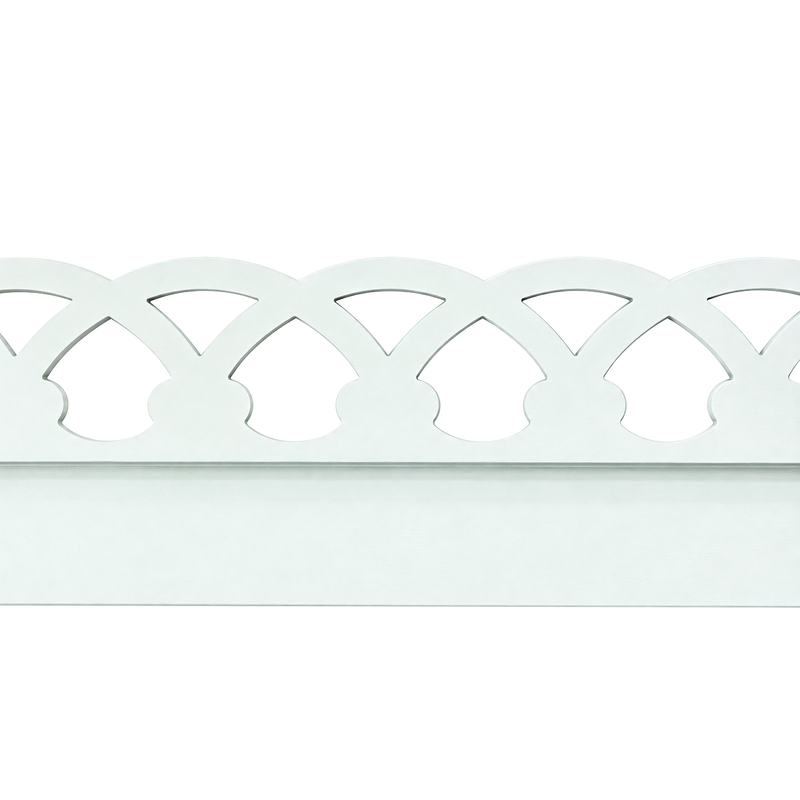 Lambrequin décoratif en acier pour façade et toiture – Blanc RAL 9002 – Longueur 2 m – LPP KAMAIL