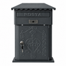 Boîte aux lettres murale en acier, Gris anthracite mat avec serrure, porte-étiquette - 29 x 41 x 10 cm – LPP